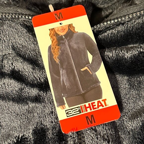 New 32 Degrees Heat Plush Jacket Size M Dark Blue Super Soft Lightweight Warm - Picture 5 of 11